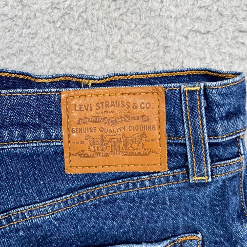 Levi's Ribcage Shorts Womens 30 Dark Wash High Waisted Stretch‎ Cut Off Denim - Picture 12 of 16